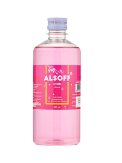 Alsoff alcohol แอลกอฮอล์ 70% เสือดาว สีชมพู 450ml.