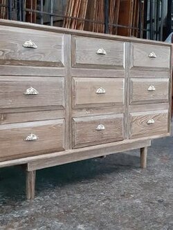 ตู้เอกสาร 9 ลิ้นชัก เสี้ยนขาว 50x150 สูง 90 ซม.