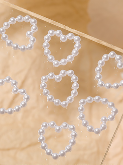 SKU-00642 มุกร้อยหัวใจสีขาว ขนาด 10mm (25 อัน)