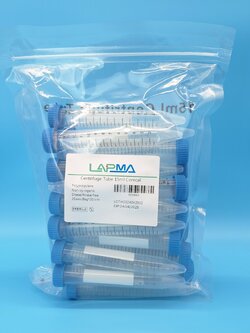 (ขายยกลัง) 15ml Centrifuge Tube ,E.O.Sterile, หลอดทดลองขนาด15ml ปราศจากเชื้อ 100ชิ้น/แพ็ค , 20แพ็ค/กล่อง