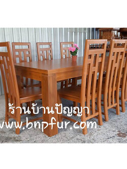 โต๊ะขาย่อมุม 2 ม.+เก้าอี้ลายจีน 10 ตัว