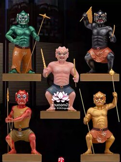 โหงวกุ้ย อู่กุ้ย อู่กุ้ยเจียงจิน หรือ ขุนพลห้าผี เทพบริวารสายนรก ขนาด 12/16 นิ้ว