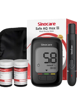 ชุดเครื่องตรวจน้ำตาล Sinocare Safe AQ maxIII