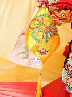 ผ้าเช็ดหน้า ผ้างานปักสำหรับองค์พระกิมซิ้น ผ้าสำหรับเทพธิดา ผ้าสำหรับเทวนารี ลายหงส์