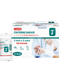 Longmed ผ้าพันแผล conforming bandage 3" (1x12's)