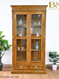 ตู้โชว์ไม้สักแท้ รุ่นซันไชน์