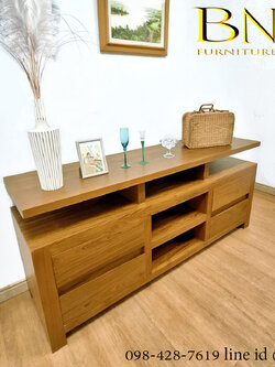 ที่วางทีวีไม้สักหนา รุ่น เดอะมัส 1.8 เมตร