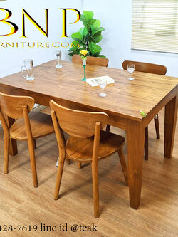 โต๊ะกินข้าว 4 ที่นั่ง รุ่น ขาเดป พร้อม เก้าอี้ 4 ตัว