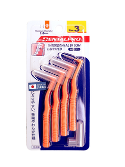 Dentalpro L-shaped interdental brush 4P size 3 1.0mm.