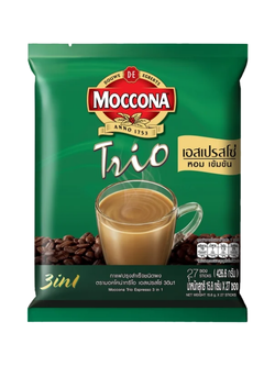 มอคโคน่า ทรีโอ เอสเปรสโซ่ 3 อิน 1 18 กรัม x 27 ซอง