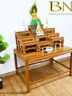 โต๊ะหมู่บูชา รุ่น หมู่ 9 หน้า 7 ฐานกว้างเเละสูง