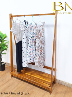 ราวเเขวนผ้า ไม้สัก รุ่น เมบิวด้า
