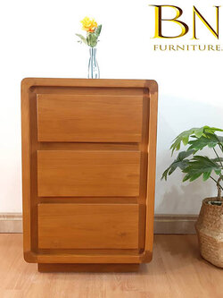 ตู้ลิ้นชัก ไม้สัก เเคปซูล 3 ลิ้นชัก