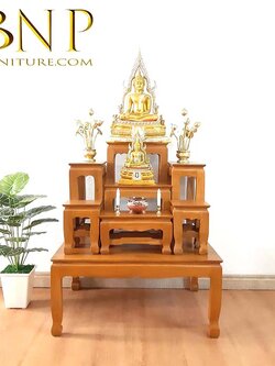 โต๊ะหมู่ไม้สัก หมู่ 7 หน้า 7 นิ้ว ขาสิงห์