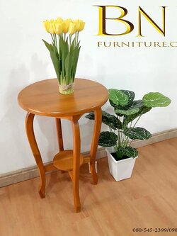 โต๊ะวางเเจกันไม้สักรุ่น ตัวกลม