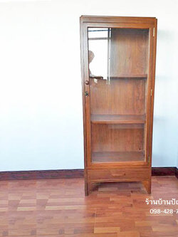 ตู้โบราณ 1 บานเปิด สูง 1.5 เมตร สีโอ๊ก