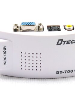 ตัวแปลงสัญญาณ PC TO TV ( VGA TO AV ) สีขาว ; D-TECH / AT008 / DT-7001