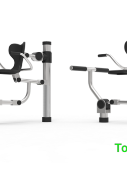 เครื่องออกกำลังกายกลางแจ้งผลิตจากแสตนเลส ชุด อุปกรณ์บริหารขาและเข่า