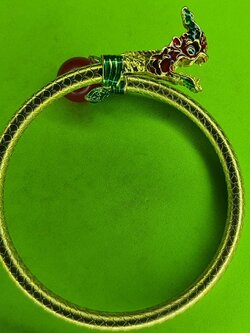 ของนำโชค กำไล พญานาค 1 เศียร ลูกแก้ว สีแดง ขนาดฟรีไซต์ ของแท้