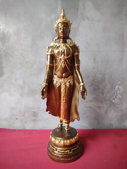 พระปางเปิดโลกขนาด เนื้อระฆัง วัดคลองขุดเล็ก จังหวัดสมุทรสงคราม แบบตั้งบูชา ความสูง 14 นิ้ว