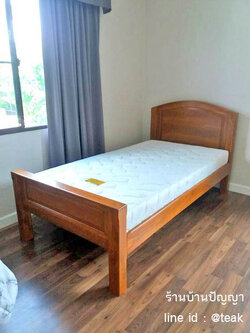 เตียงนอน 3.5 ฟุต รุ่นอมันด้า (ฟักใหญ่หัวโค้ง ท้ายสูง )
