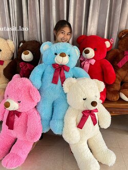 ตุ๊กตาหมีมีโบว์ตัวใหญ่