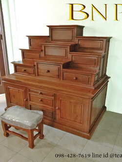 โต๊ะหมู่โมเดิร์นไม้สัก รุ่น สุวรรณโณ 1.5 เมตร