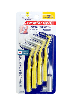 Dentalpro L-shaped interdental brush 4P size 2 0.8mm.