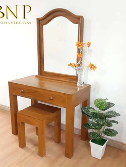 โต๊ะเครื่องเเป้งไม้สักรุ่นปีกนก