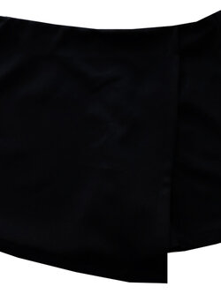 กางเกงกระโปรงป้าย เอวสูงขอบเรียบผ้าฮานาโกะ ซิปซ้าย สีดำ Size S M L XL