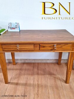 โต๊ะทำงานไม้สัก รุ่นขาเดฟ 1.2 เมตร