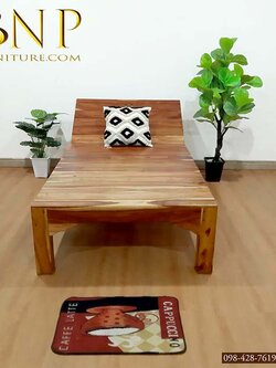 เตียงราคาถูกหัวยกได้ ( ไม้ประดู่ ) 1x2 ม. สูง 40 ซม.