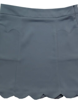 กระโปรงปลายหยักมีเป๋า ผ้าฮานาโกะ สีเทา Size S M L XL