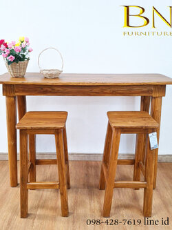 โต๊ะบาร์เเละเก้าอี้บาร์ รุ่น ขาเรียว ( เซต 3 ชิ้น )