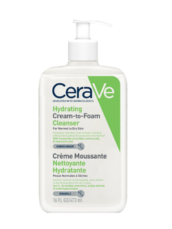 Cerave Hydrating cream-to-foam cleanser 473ml.