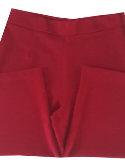 กางเกงขาบาน5ส่วน ผ้าฮานาโกะ ซิปซ้าย ไม่มีกระเป๋า สีเลือดหมู Size 2XL 3XL