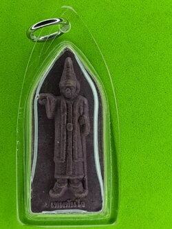 พระเครื่อง เทพทันใจ รุ่น เปรี้ยงสมปรารถนา สีม่วง เลี่ยมกรอบ เทพทันใจพม่า พระแท้ เทพทันใจ พระเทพทันใจ จี้เทพทันใจ