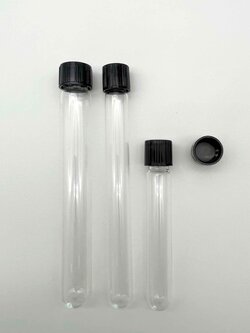 หลอดแก้วมีฝาเกลียว(ฝาสีดำ) Test Tube Screw cap, หลอดเลี้ยงมด หลอดทดลอง