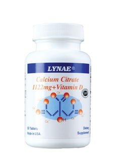 Lynae calcium citrate 1122mg+vitamin D 60 tablets