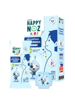 หัวหอม Happy noz สีฟ้า Tea tree oil 6ชิ้น