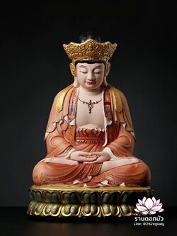 พีลูกวนอิม พระโพธิสัตว์กวนอิมปางสำเร็จธรรม งานช่างฝีมือระดับอาจารย์ วาดลวดลายปิดทอง ขนาด 18 นิ้ว