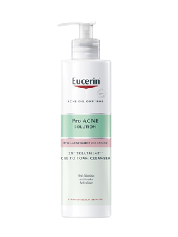 Eucerin Pro acne solution 3X+ treatment gel to foam cleanser 400 ml.