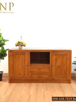 ไซด์บอร์ดวางทีวีไม้สัก รุ่น กู๊ดวิล