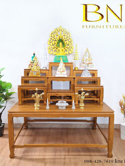 โต๊ะหมู่ 9 หน้า 9 นิ้ว ขาสิงห์ ยกสูง