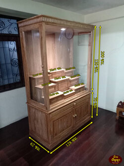 ตู้พระขาทึบ หมู่ 9 ไม้สักสีเสี้ยนขาว