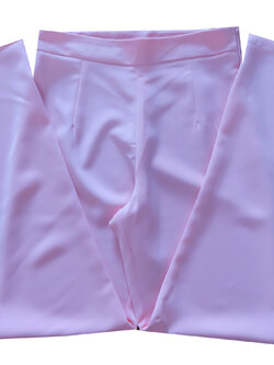 กางเกงขากระบอกเอวสูง ผ้าฮานาโกะ สีชมพู Size S M L XL สำเนา