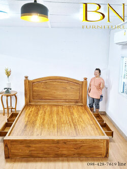 เตียงนอนไม้สัก 6 ฟุต รุ่น เดซี่