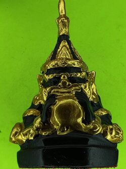 ของนำโชค พระราหู สีดำแต่งสีทอง แร่น้ำพี้ ขนาด 3 นิ้ว ของแท้
