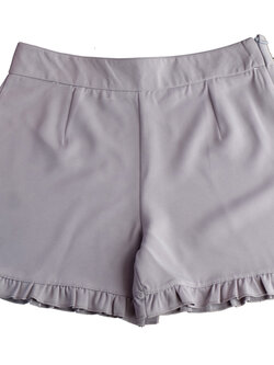 กางเกงขาสั้นชายระบาย ผ้าฮานาโกะ สีเทา Size S M L XL