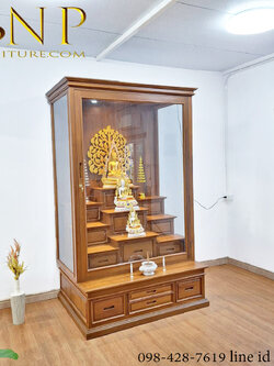 โต๊ะหมุ่มีตู้ครอบ รุ่น บุญนำพา ( เเยกประกอบได้ )